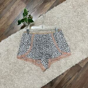 Victoria's Secret M Metallic Leopard Print Lace Sleep Lounge Pajama Shorts